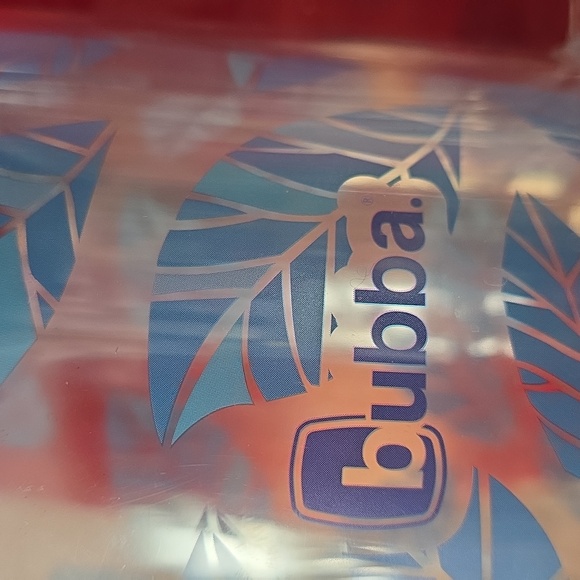 Bubba 32oz Handled Water Bottle BPA FREE EUC Blue leaves pattern - Picture 4 of 7